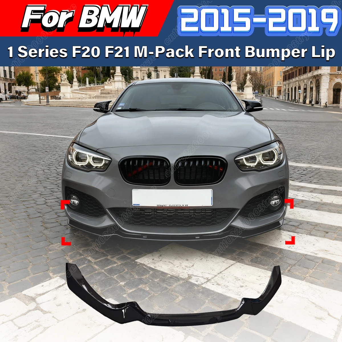 

For BMW 1 Series F20 F21 M-Pack 2015 2016 2017 2018 2019 Car Front Bumper Splitter Spoiler Lip Body Decoration Modification Kit