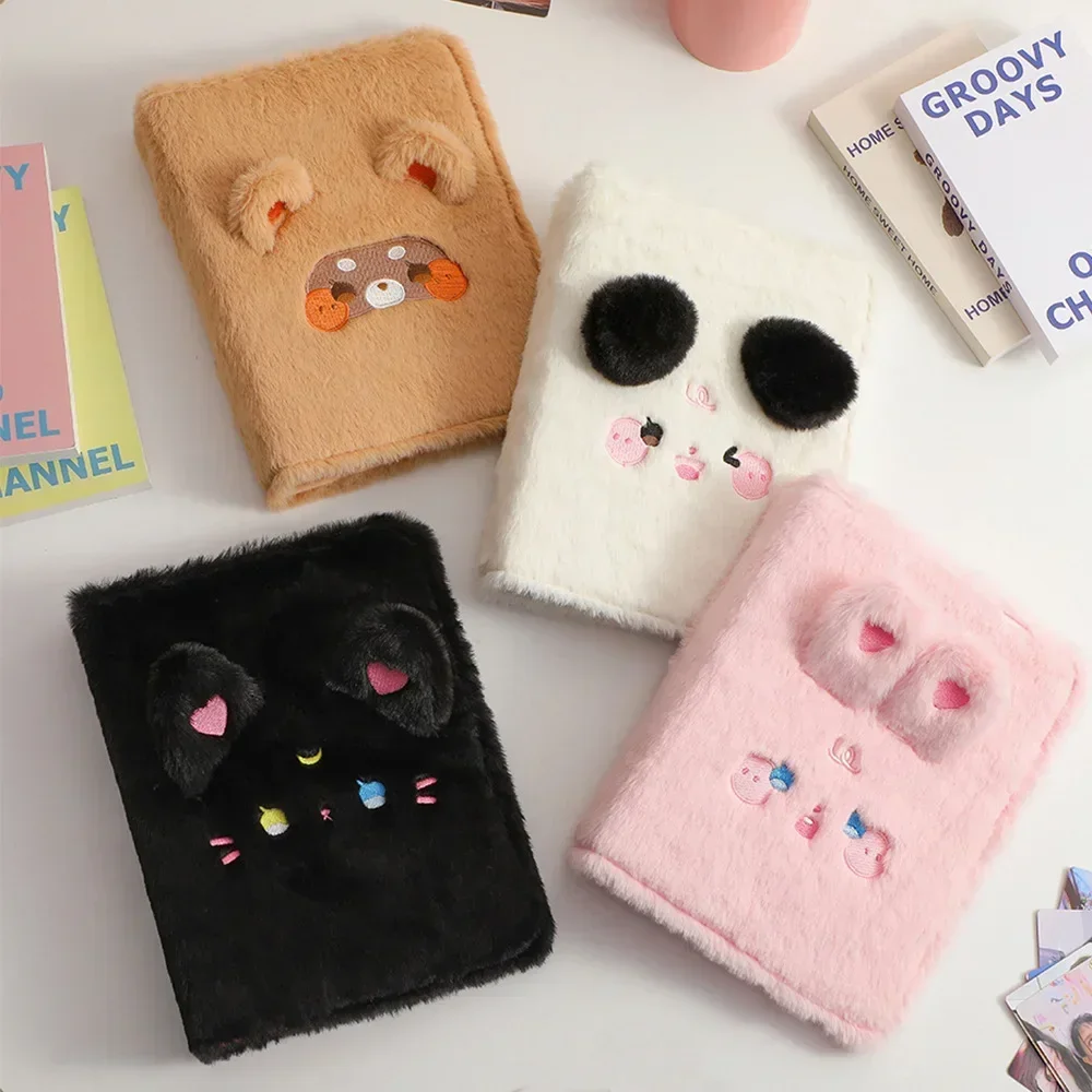 Kawaii Plush A5 Kpop Binder Photocard Holder Idol Photo Album Collect Book Cartoon Cards Pockets Sleeves School Stationery