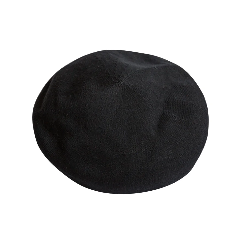 

Black Beret Hat Stylish All-Match Sun Protection Fashionable Lightweight Portable Warm Breathable Accessory for Women