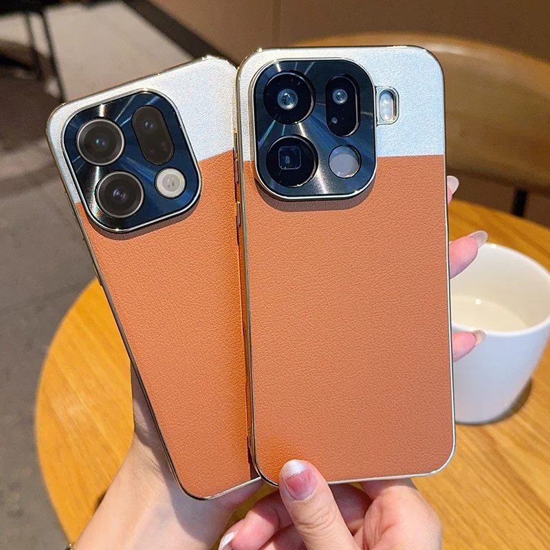 ل ممن لهم البحث X9 برو حافظة فاخرة بولي Leather الجلود الجلد تصفيح الغطاء الخلفي الواقي ل Find X9 X8 Pro X8 Ultra X8S + غلاف الهاتف