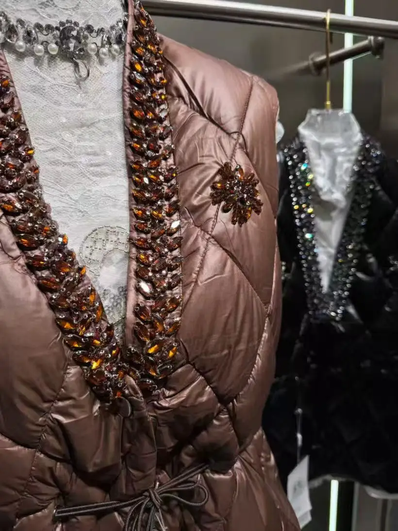 الراقية الجديدة في الماس غرزة أكمام ملابس خارجية سترة نسائية السيدات الخريف الشتاء 2025 الاتجاه الجديد سترة معطف ملابس امرأة #3