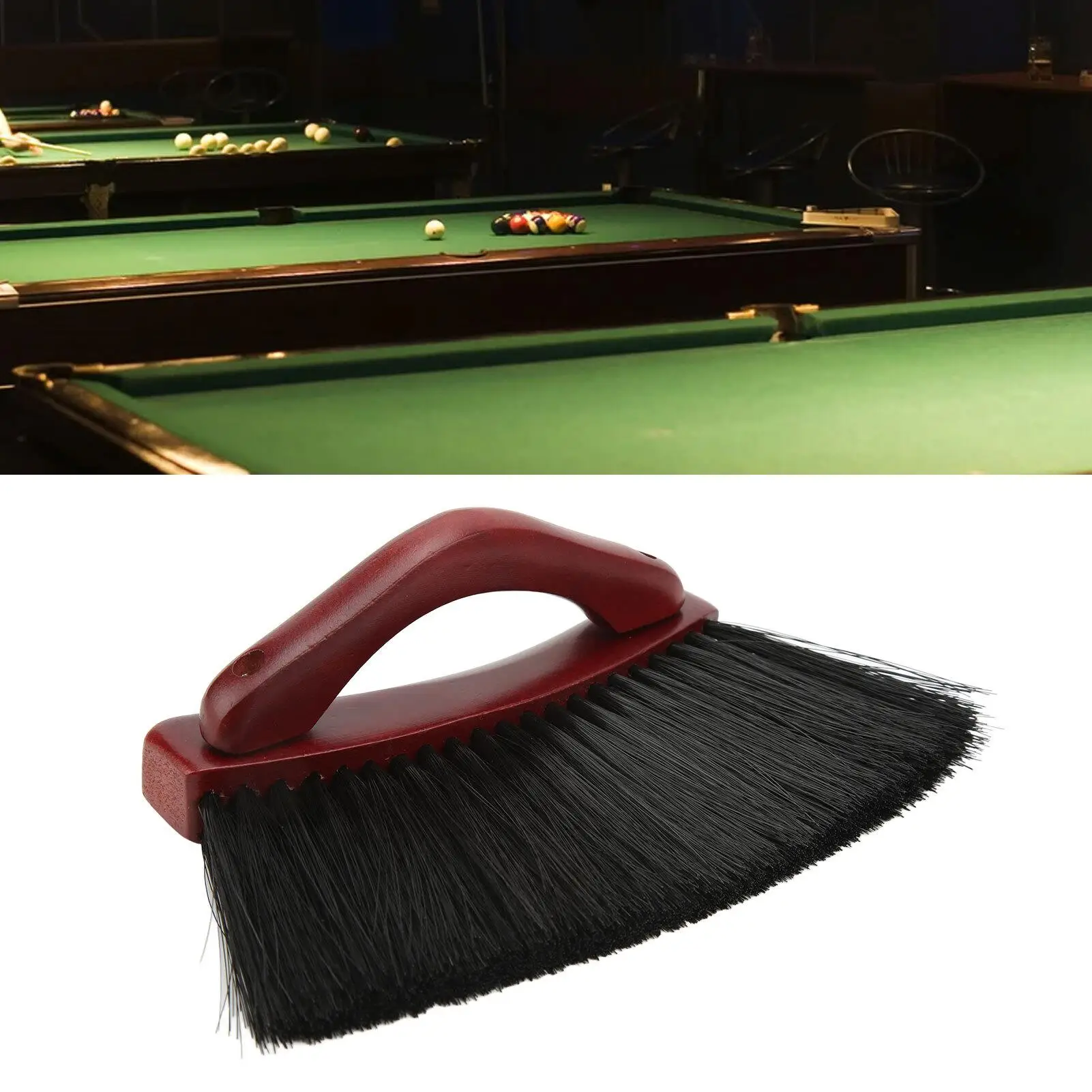 Arc-Shaped Pool Table Brush with Soft Bristles for Billiard for felt Cleaning