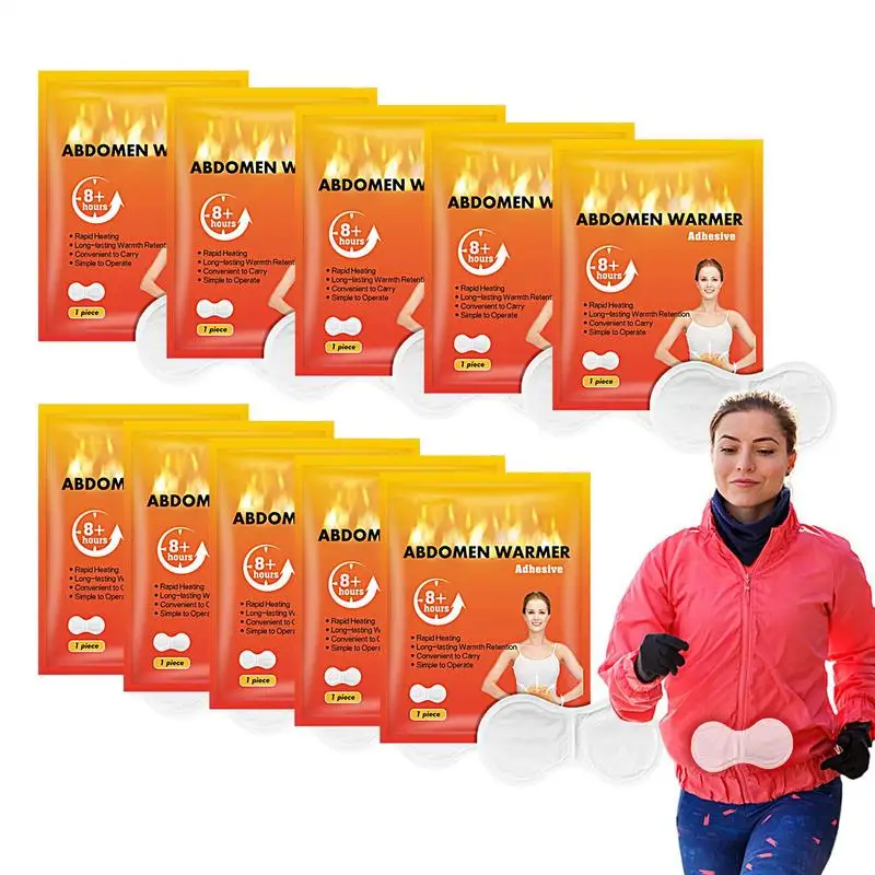 10pcs abdomen Body Warmer Stickers Self Adhesive Long Lasting Heat Patch Waist /Feet Warm Paste Pads Portable Heating Patches