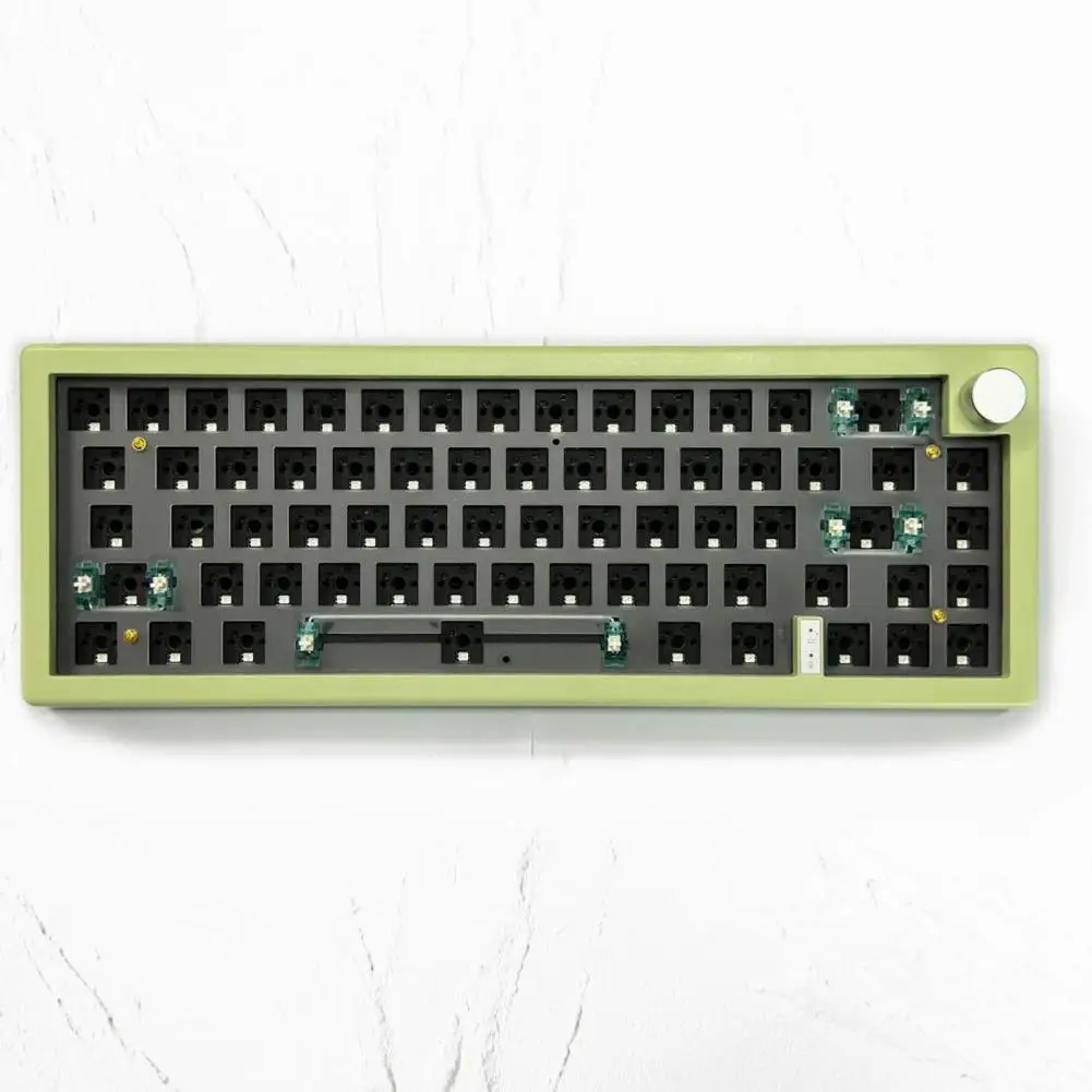 

Mechanical Keyboard Kit with Knob Programmable RGB Backlit Hot Swap Bluetooth-compatible/2.4Ghz Wireless /USB Wired Computer