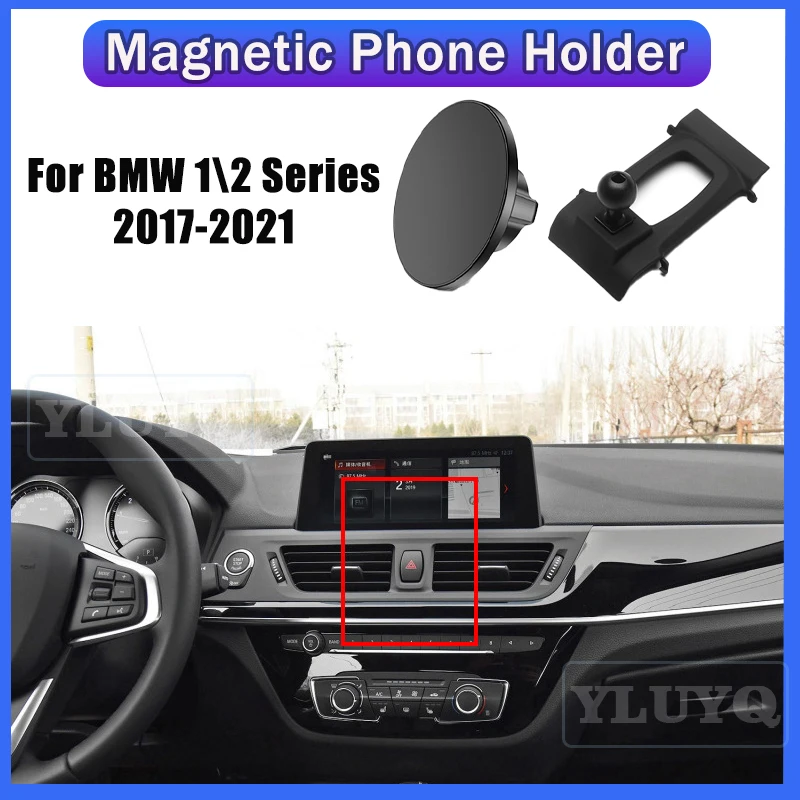 

For BMW 1 2 Series 118i 120i 125i F52 Car magnetic phone holder 2017 2019 2020-2023 Gravity navigation stand 360° rotatable