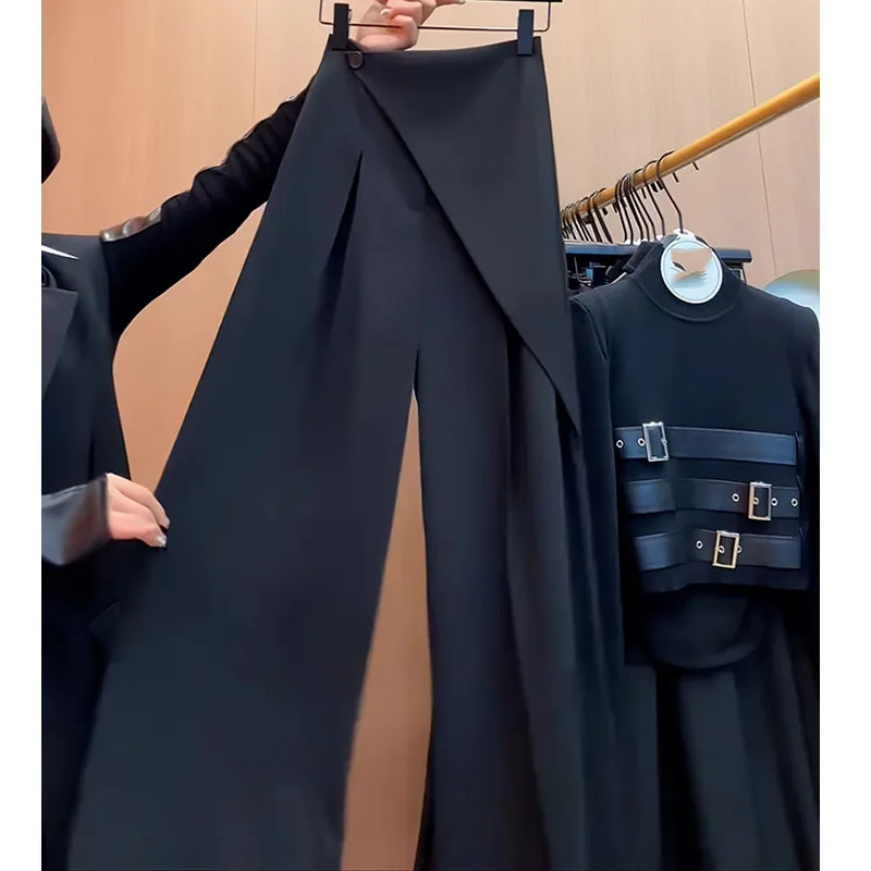 

Корейские модные брюки-костюм в стиле Fashion Design Sense для женщин, весенне-осенние, универсальные, с высокой талией, облегающие
