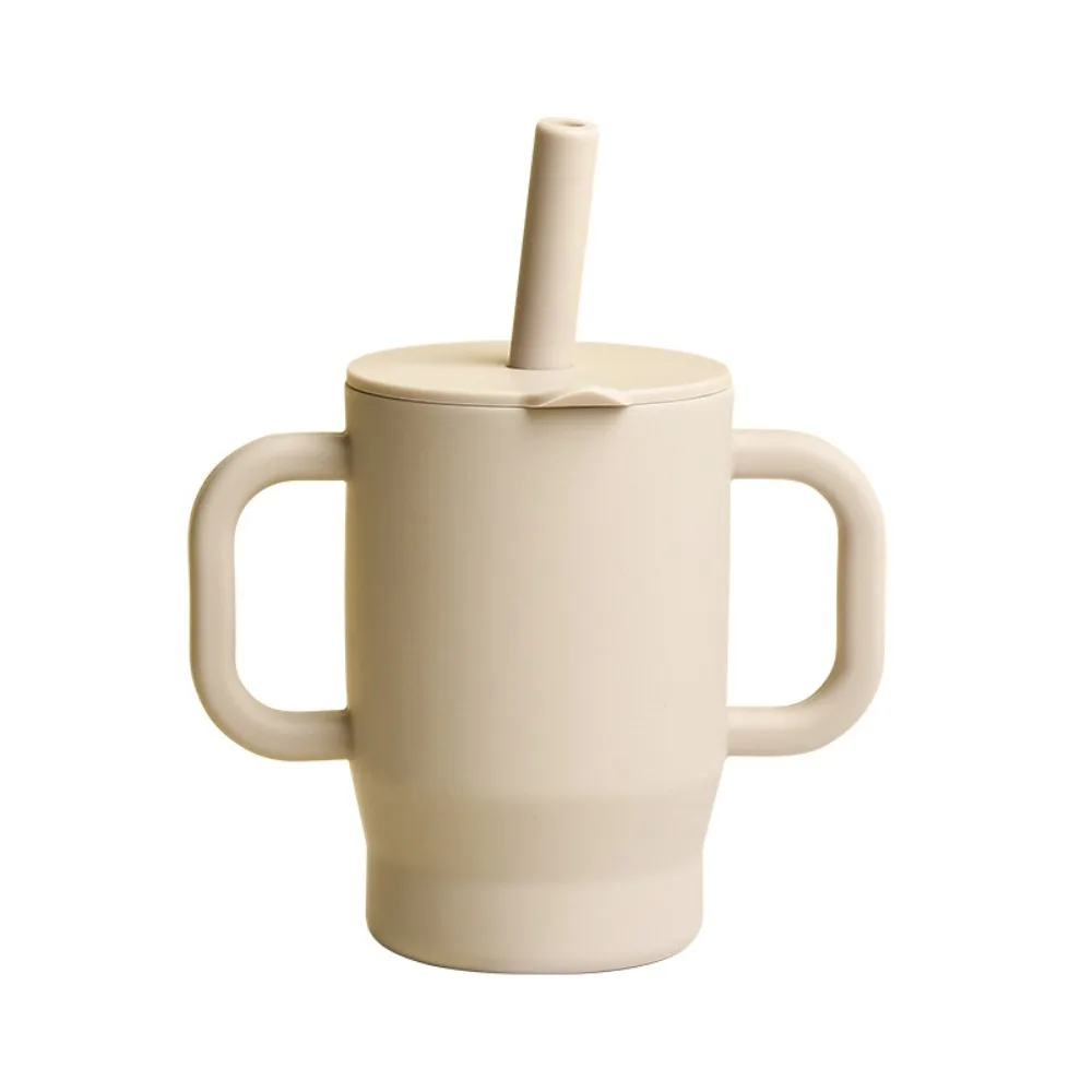 

Household Food Grade Silicone Baby Sippy Cups Heat-resistant 180ml Baby Straw Cup Unbreakable BPA Free Baby Training Cup Snack