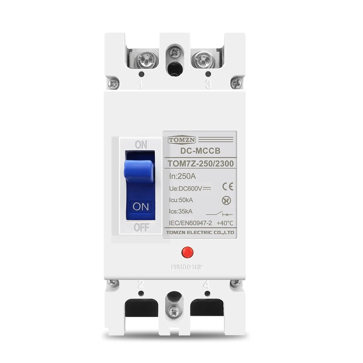 1PCS TOMZN 1P 2P MCCB Solar Molded Case Circuit Breaker Overload Protection Switch Protector for Solar Photovoltaic PV Battery
