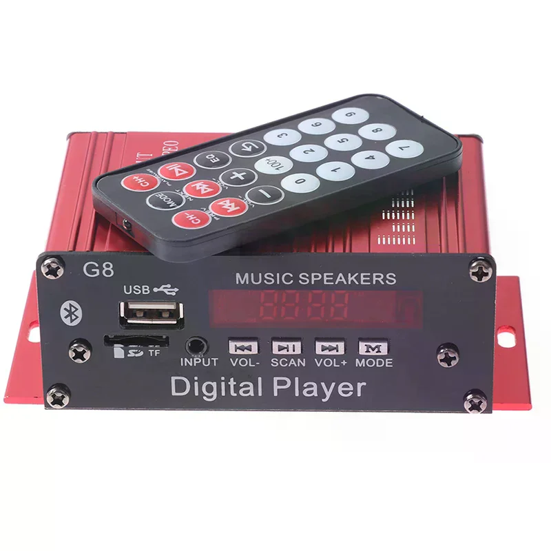 G8 Car 12V 200W 4 Channel Digital Power Amplifier Stereo bluetooth AUX FM MP3