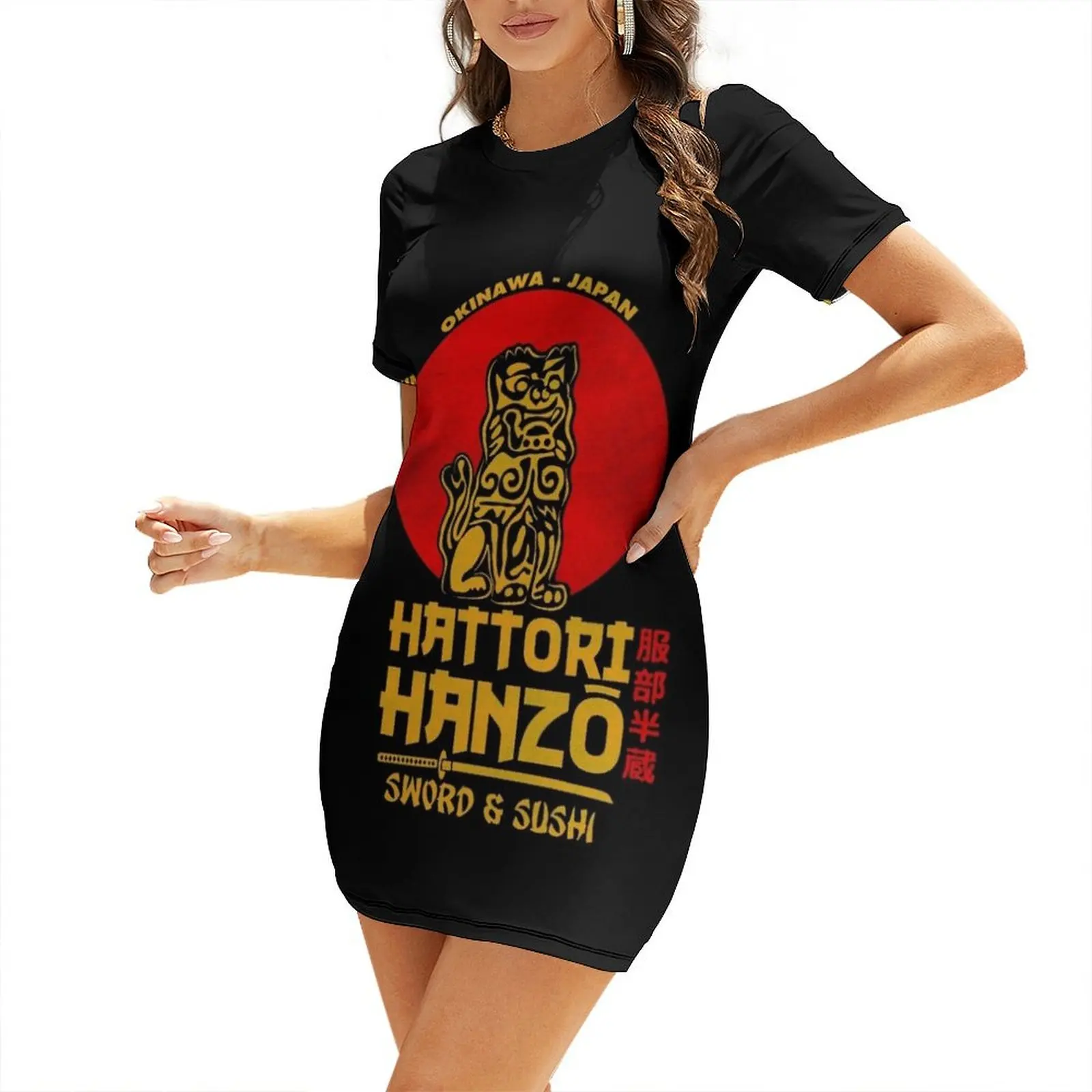 

Hattori Hanzo Short Sleeved Dress clothes Women's summer long dress
