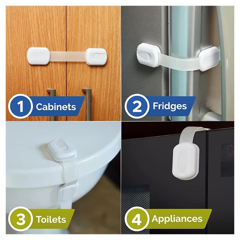 Baby Safety Lock Drawer Child Safety Cabinet Locks Adhesive Cabinet For Drawer Door Latches Baby Safe Straps Child Door Security