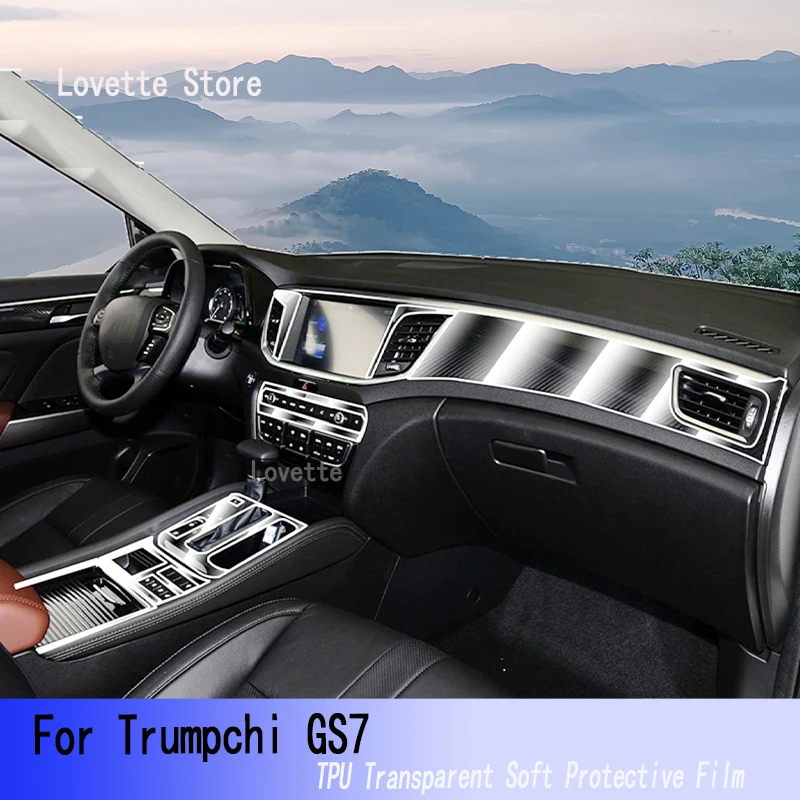 

For Trumpchi GAC MOTOR GS7 2017-2019 Car Interior Center Console Transparent TPU Protective Anti-scratch Repair Film Refit