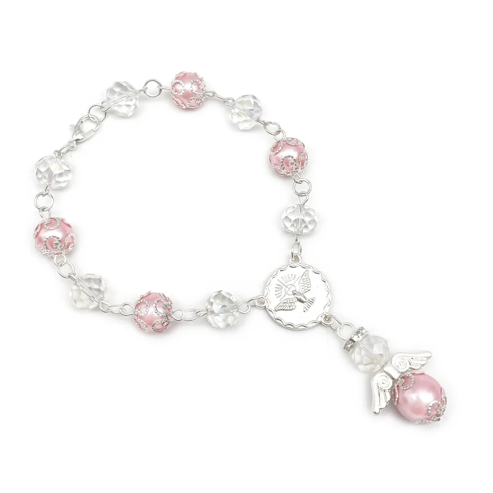 12 Pcs Holy Spirit Medal Bracelet Dove Charm Catholic First Communion Confirmation Gift