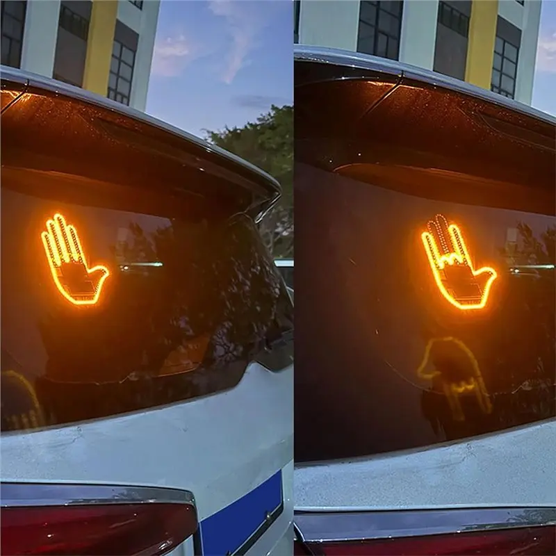 Fresh Remote Control Fun LED Gesture Lights-Fun Road Rage Signs For Car And Bicycle Decoration Woman