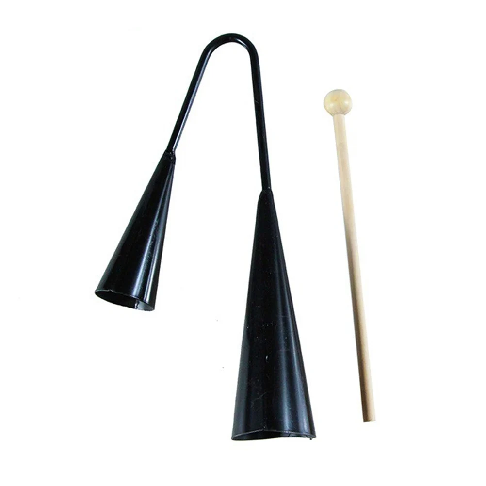

Kids Musical Instruments Double Horn Ringer Small Agogo Bells for Devices Toys Black Child