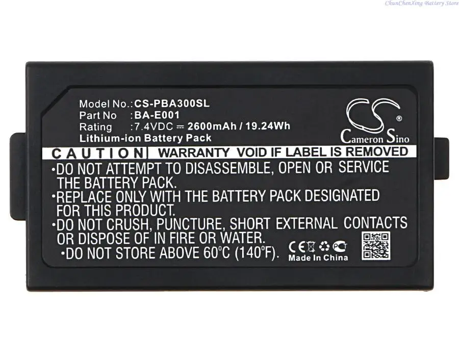2600mAh/3300mAh Battery BA-E001 for Brother PT-E300, PT-E500, PT-E550W, PT-H300, PT-H500LI,PT-P750W,P-touch H300/LI