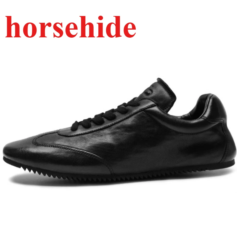 

Hand Sewn Horse Leather Trainer Shoes Men's Commander Series Unstructured Design Genuine Leather Comfortable Casual Sports Shoes