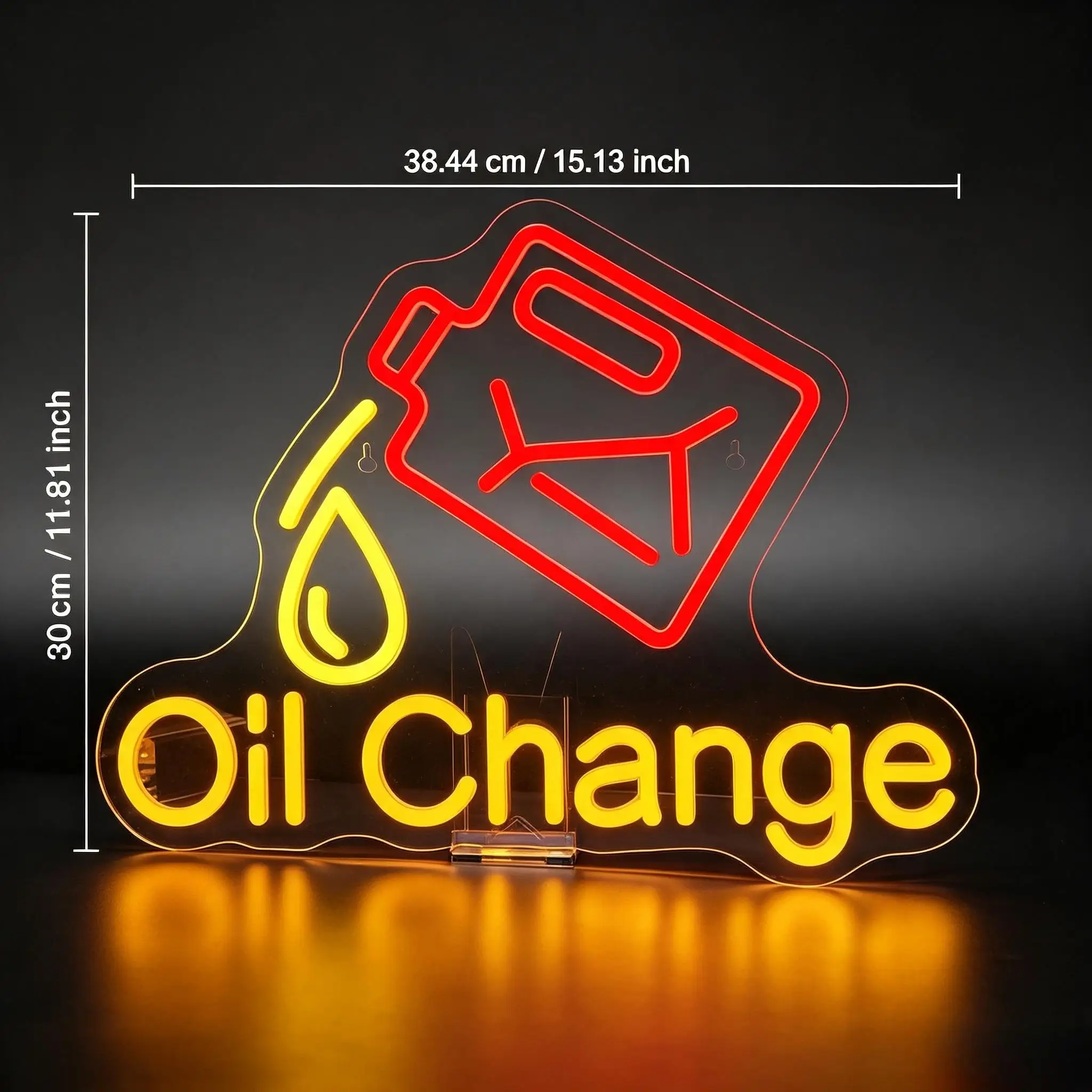 Oil Change Neon Sign USB Dimmable LED Light for Auto Repair Shop Garage Workshop Gas Station Car Service Neon Wall Decoration