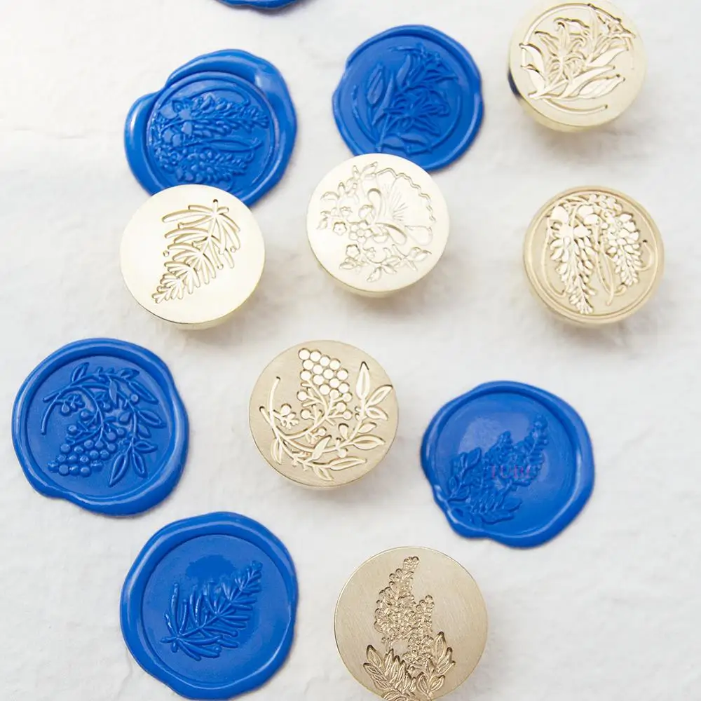 25mm Retro Sealing Wax Stamp Wisteria Lily Brushwood Seal Stamp For Scrapbooking Envelopes Wedding Invitations Gift Packaging