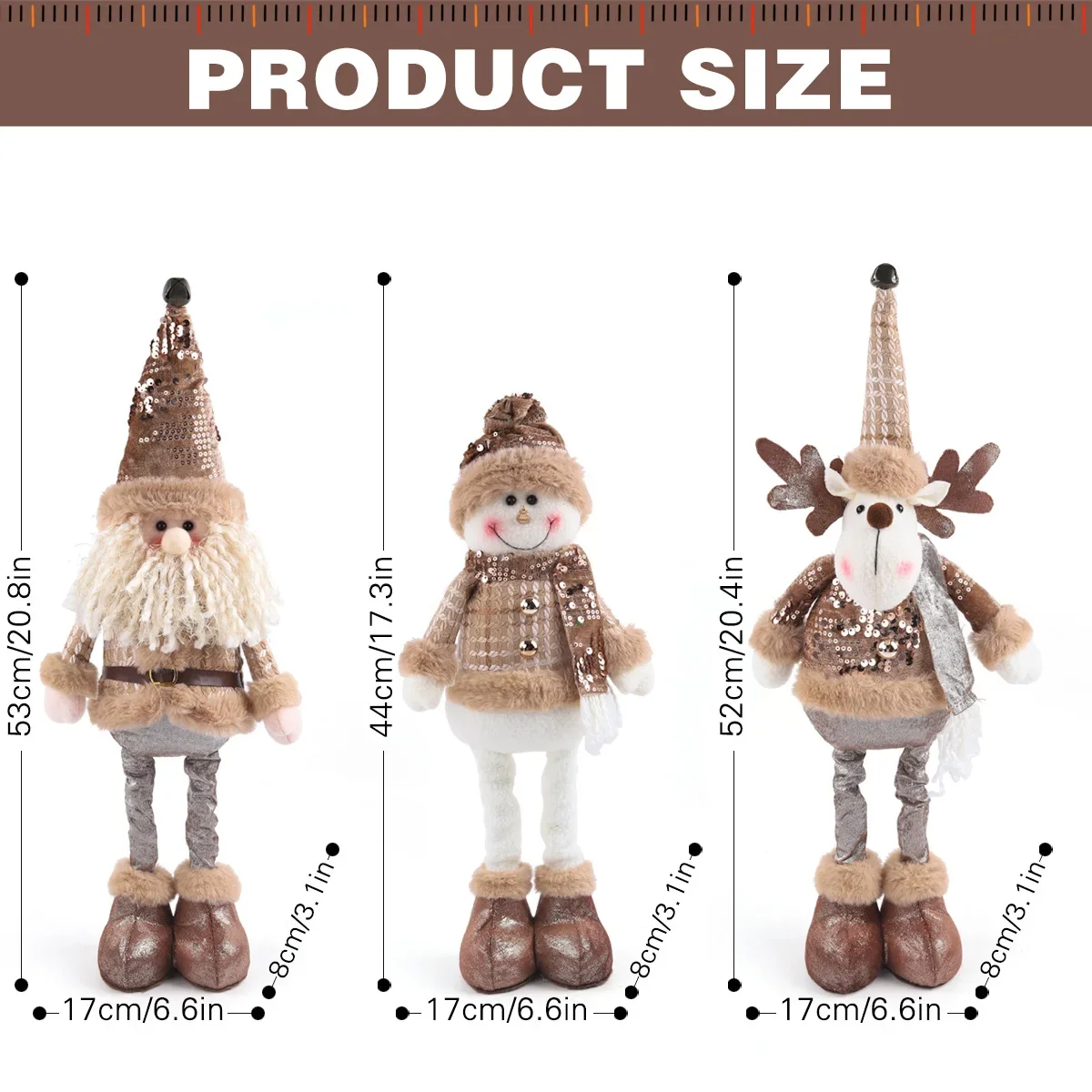 New 1pc Christmas Snowman telescopic Doll Knitted Reindeer Snowman doll window display scene decoration Christmas decoration tab