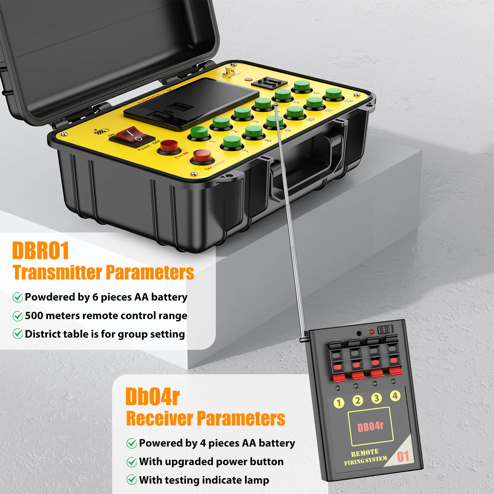 U'King 36 Cues 500 متر وحدة تحكم المسافة DBR01 الارسال وأجهزة استقبال 4-Cue LED وحدة تحكم في إضاءة المسرح #6