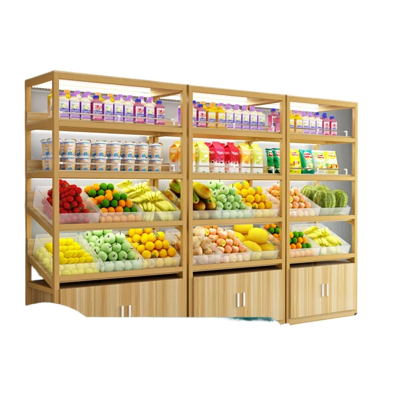 Boutique fruit snacks shelf display rack, fried goods store loose scale dried fruit display cabinet, free design and drawing