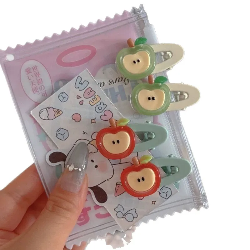 2pcs New Cute Red Apple Hair Clips Sweet Girl BB Clips Bangs Clips Kids Barrettes Hair Accessory view 5