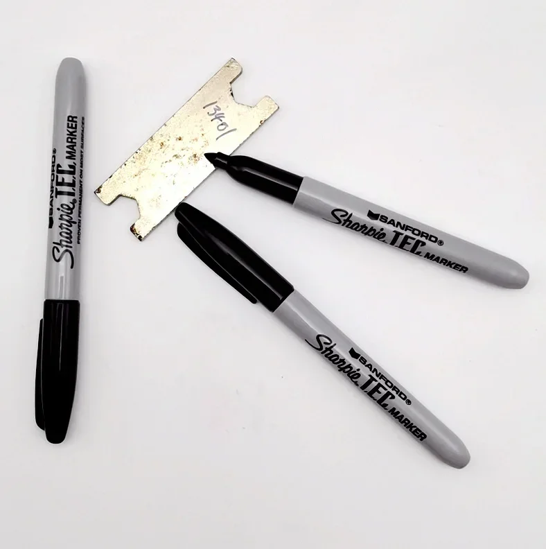 Sharpie T.E.C 추적 요소 인증 영구 마커 검정색 1mm 항공 산업 전자 선박 건설 금속 페인트 펜