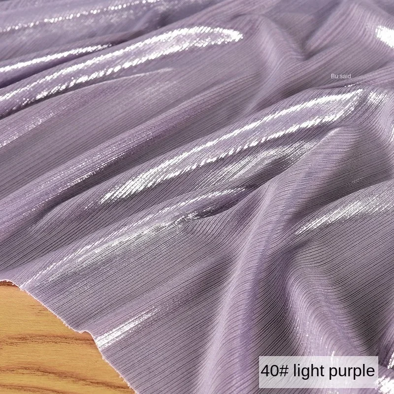 Bright Silk Fabric Bronzing Silver Cloth Knitted Elastic Stage Performance Clothing Apparel Sewing Fabric Cloth Meter Material