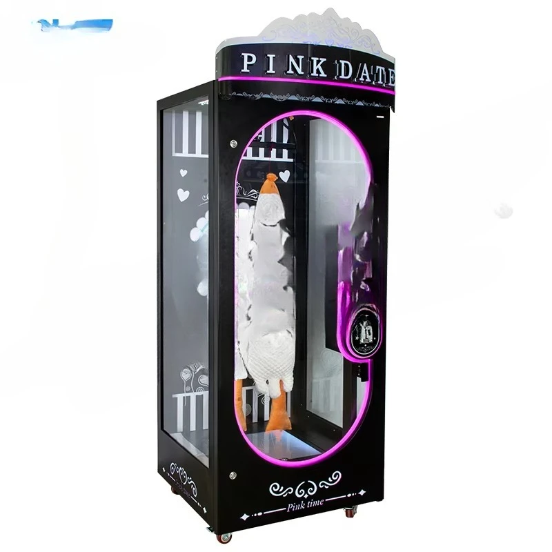 Amusement Park Coin Operated Cut Your Price Claw Gift Game Machine Arcade pink Date Plush Toy Prize Vending Machine for Sale