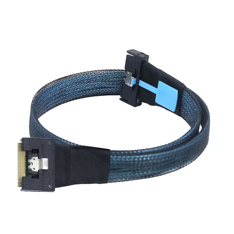 

Кабель-переходник HJ-PCI-E Pcie MCIO 5.0 8I к Slimline SAS 4.0 SFF-8654 8I 74P с защитой от брызг 100 см