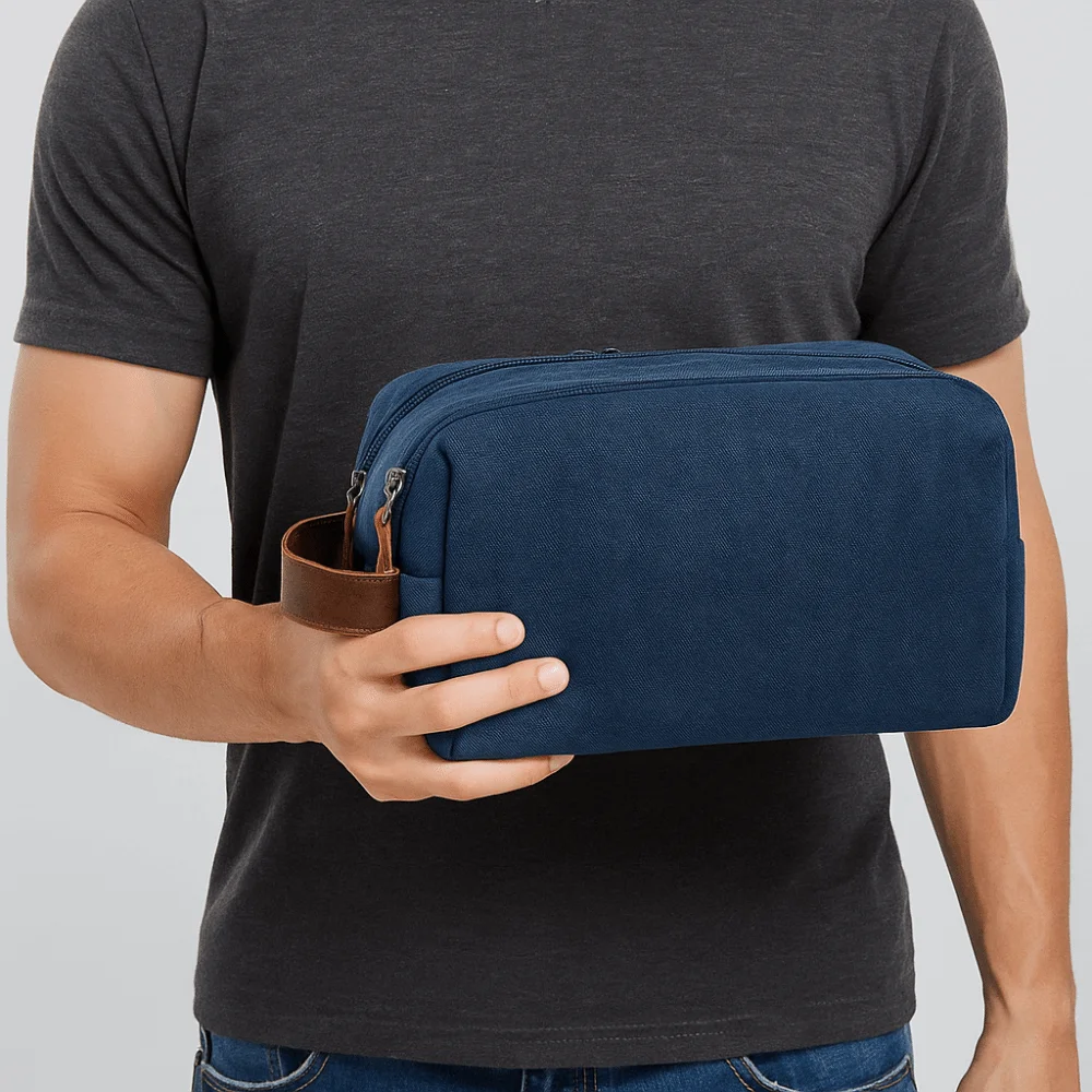 حقيبة أدوات الزينة للسفر بلون سادة، حقيبة مستحضرات تجميل من القماش ذات سعة كبيرة، خفيفة الوزن، منظم مكياج محمول، تخزين يومي #4