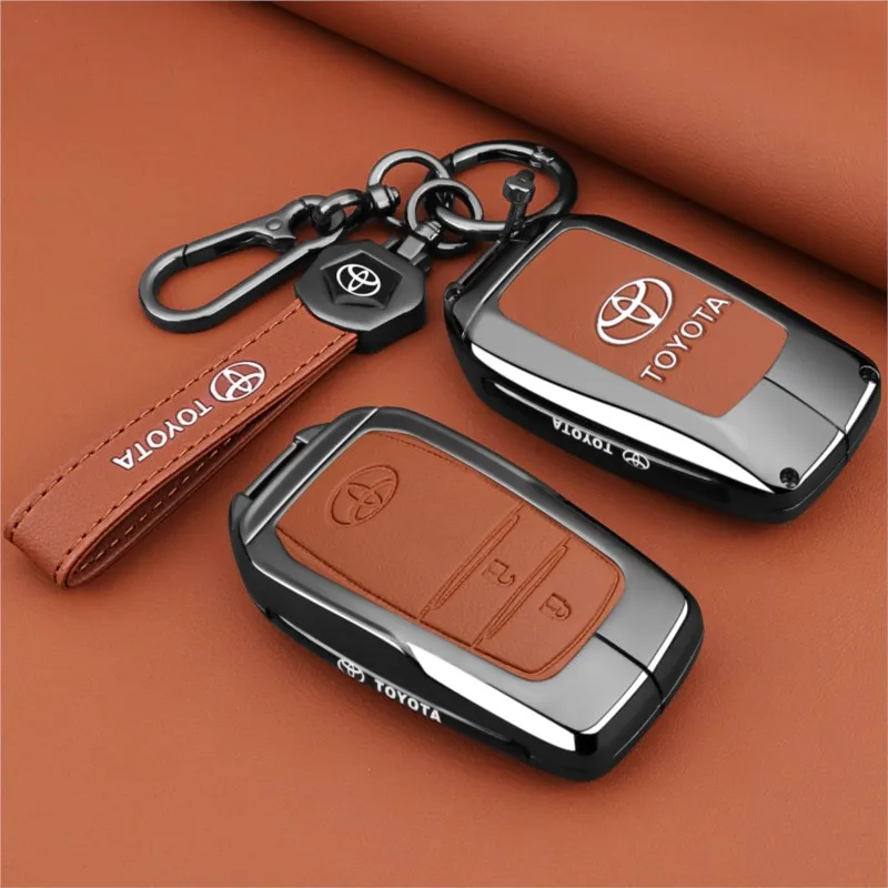 حافظة مفاتيح السيارة غطاء حماية لتويوتا لاند كروزر 200 برادو كراون TLK 200 يارس كروس هايلكس إنوفا Rav4 فورتشنر كامري