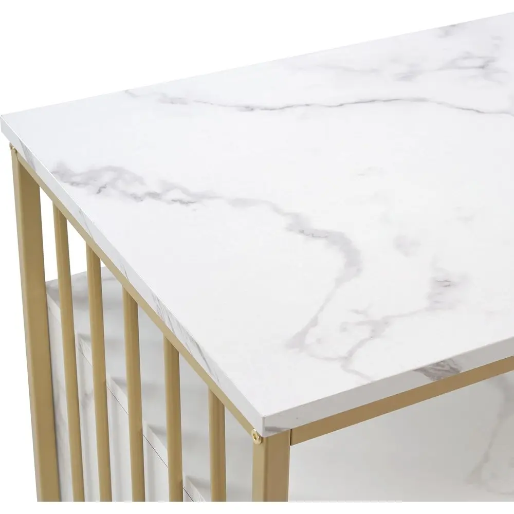 White Nail Desk with Storage Cabinet, Manicure Table, 5 Drawers, Makeup Storage, Home Beauty & Spa Workstation image 4