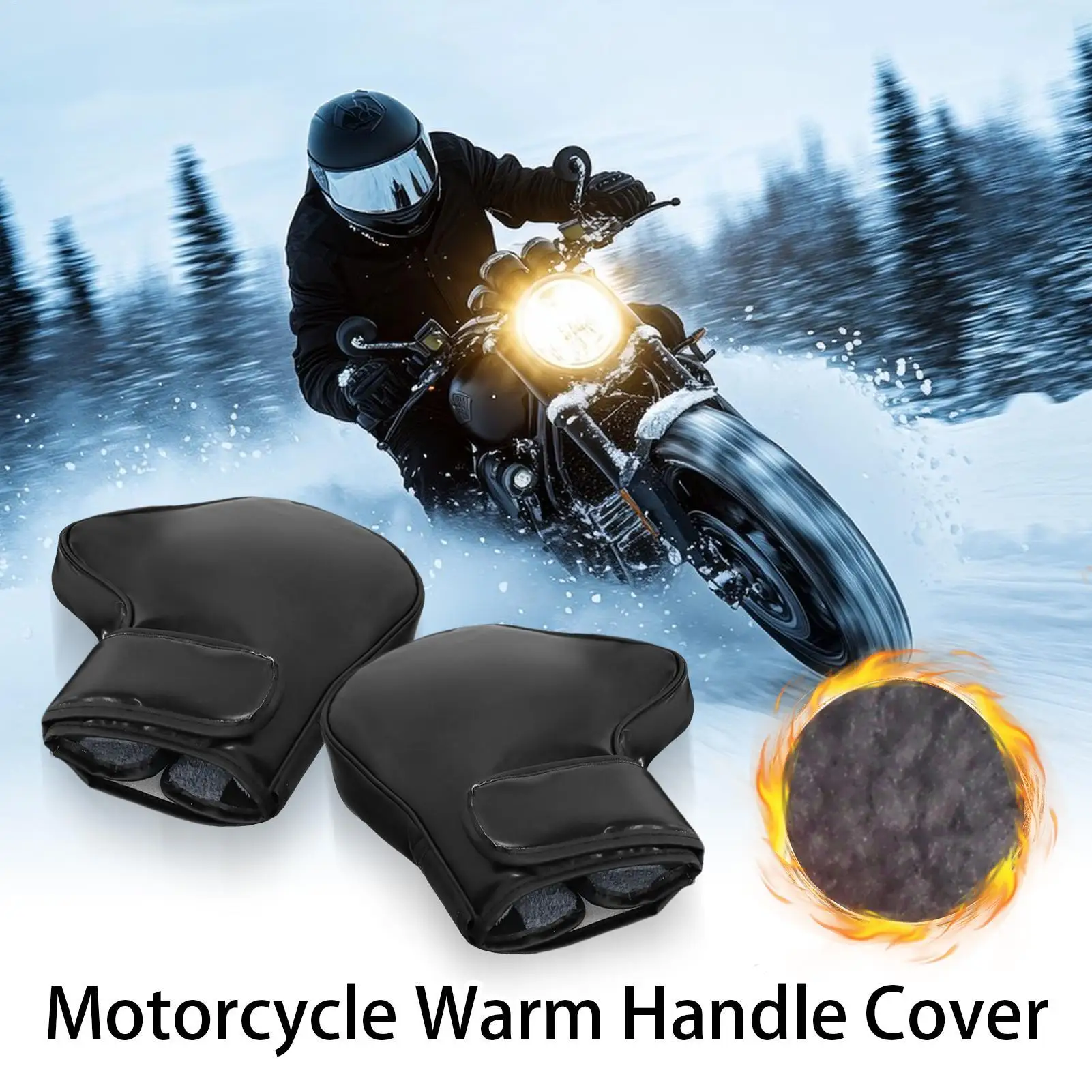 

Motorcycle Handlebar Gloves, Universal Warm Handlebar Covers for Dirt Bike Scooter Snowmobile Winter Commuting