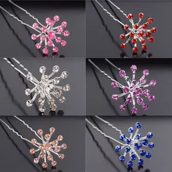 Bride Hair Accessories Rhinestone Flower Crystal Hairpins Retro Pave Hair Clip Hair Jewelry For Women Wedding Party Hair Pins