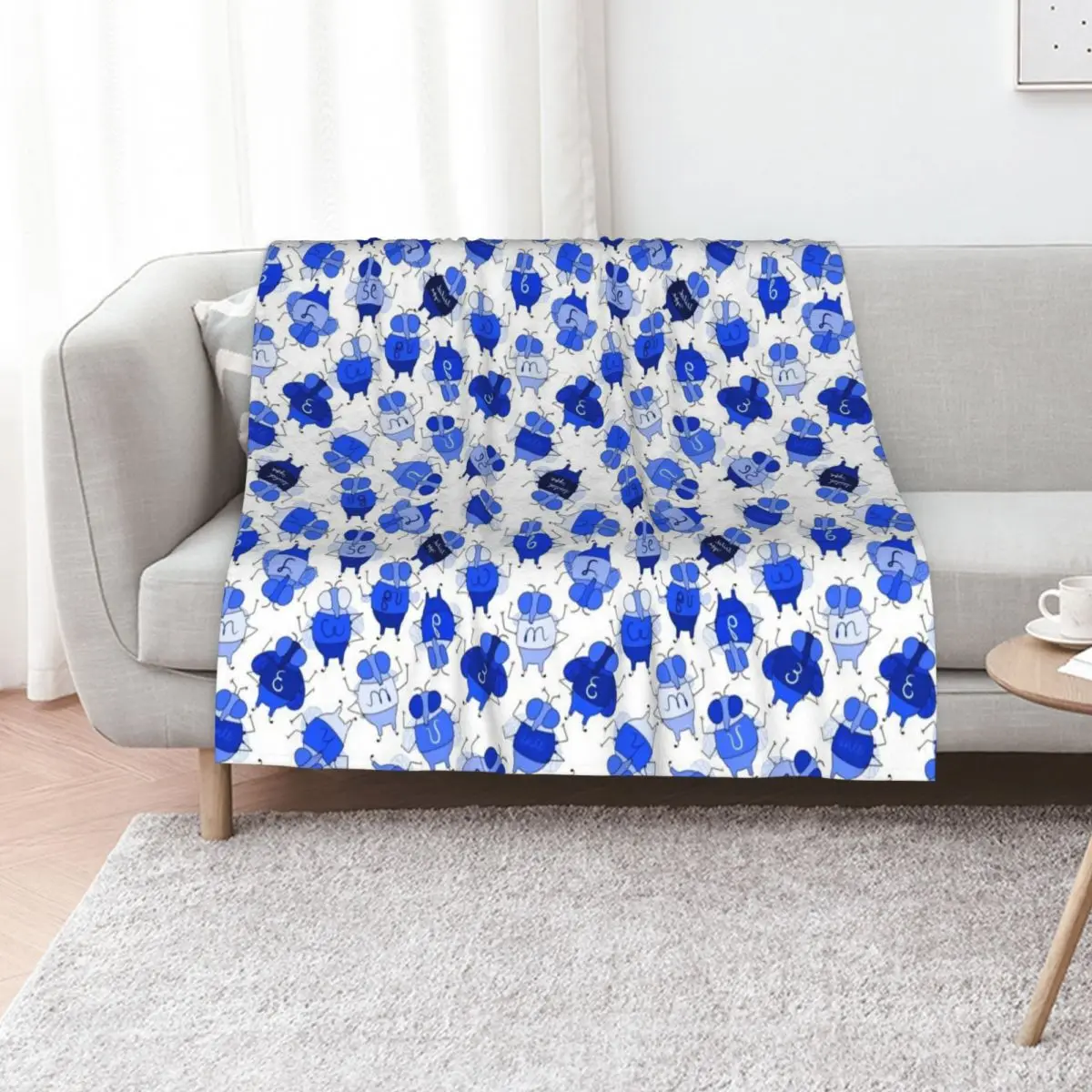 

Cute Drosophila Melanogaster mutants in Gzhel Throw Blanket Single Flannel Fabric Sofas Bed Blankets