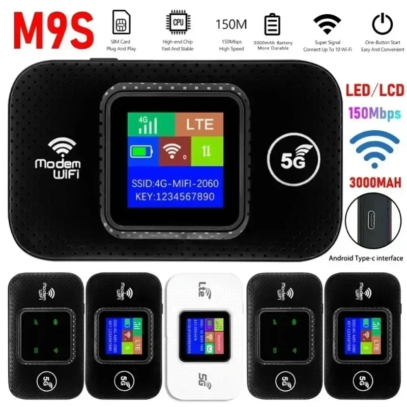 4G WiFi 6 Mobile Hotspot Router Support 10 Users with SIM Card Slot Wireless Router Portable WiFi Hotspot for Home Travel