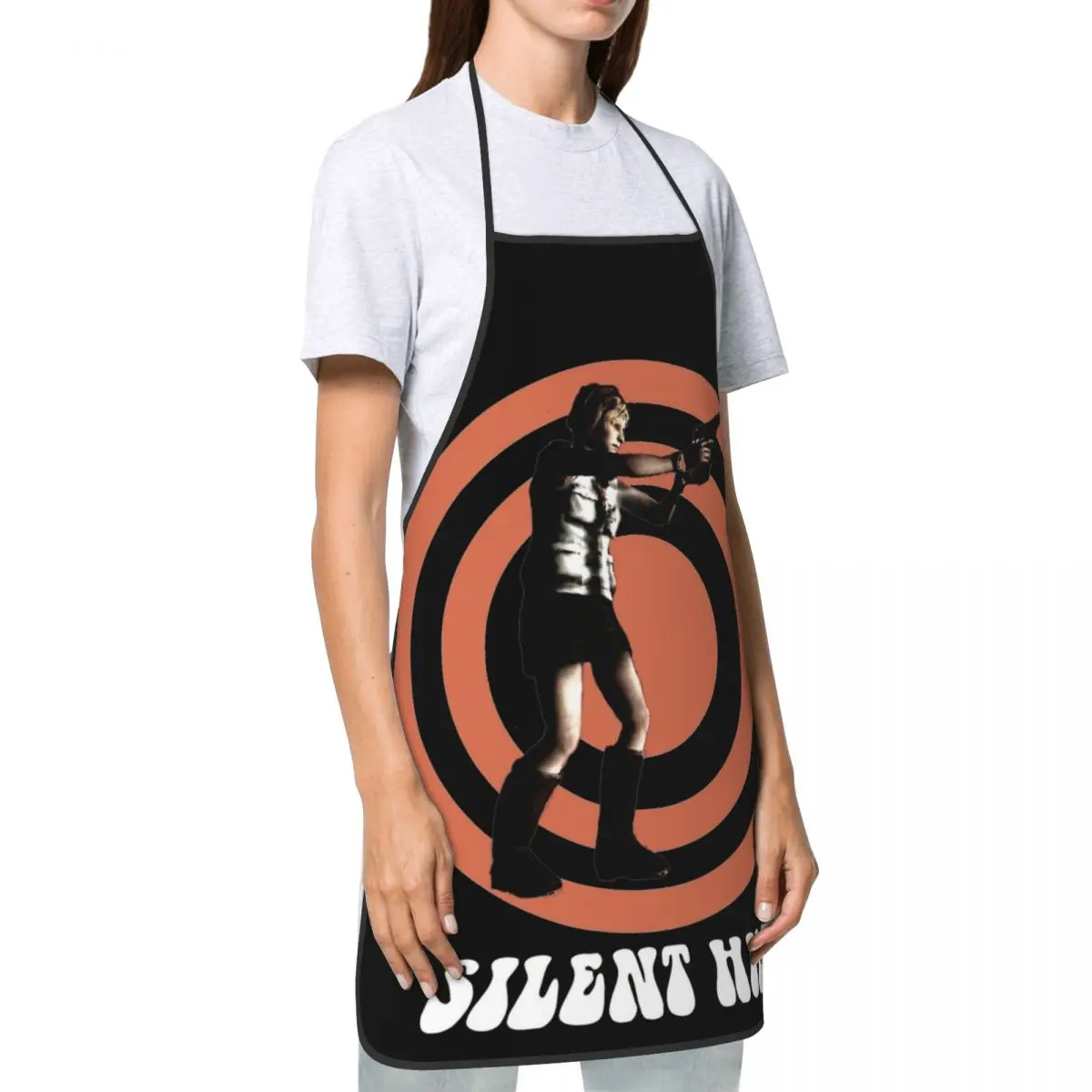 Heather Silent Hill 3 Apron Oil & Water Resistant Neck Strap Horror Game Cooking BBQ Grilling Aprons for Men Women Chef Gifts