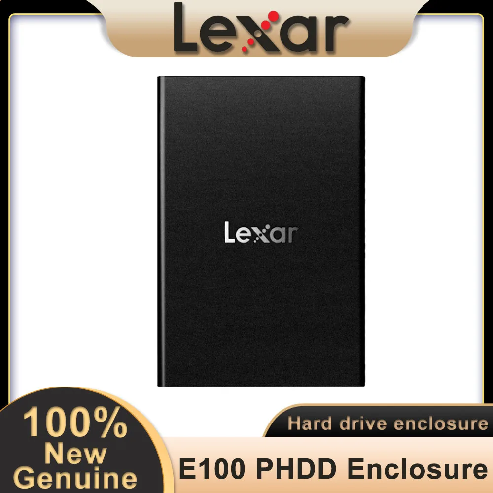 Lexar E100 SSD Внешний корпус жесткого диска Коробка жесткого диска USB 3.0 2,5-дюймовый корпус SATA 3.0 для мобильного жесткого диска Поддержка UASP для настольного ПК