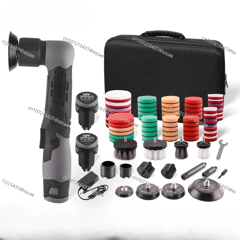 Cordless 12V Mini Car Polisher RO/DA Portable Handle Machine 1/2/3 Inch Pads Kit for Auto Detailing Waxing Polishing