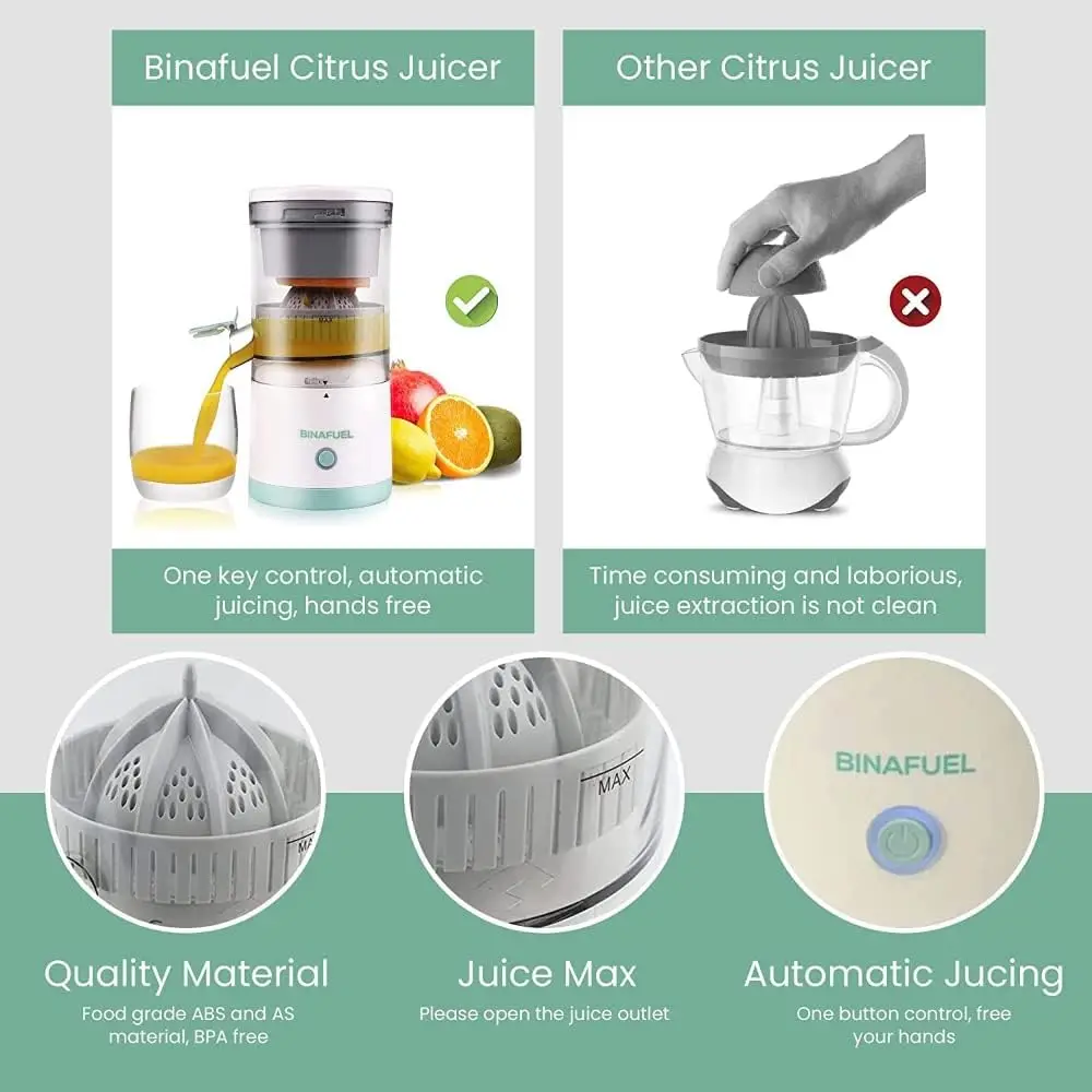 Portable Electric Juicer Orange Juice Squeezer Citrus Lemon Fruit Blender Machines USB Charging Automatic Fresh Squeezing Mixer