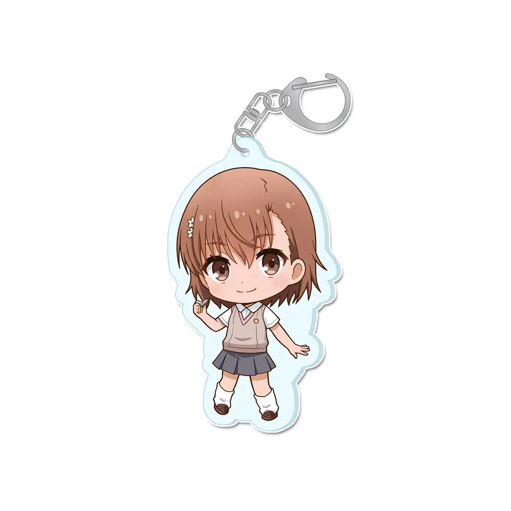 A Certain Scientific Railgun Official HD Acrylic Keychain/Bag Charm Gift (Featuring Misaka Mikoto, Shirai Kuroko, Uiharu Kazari,