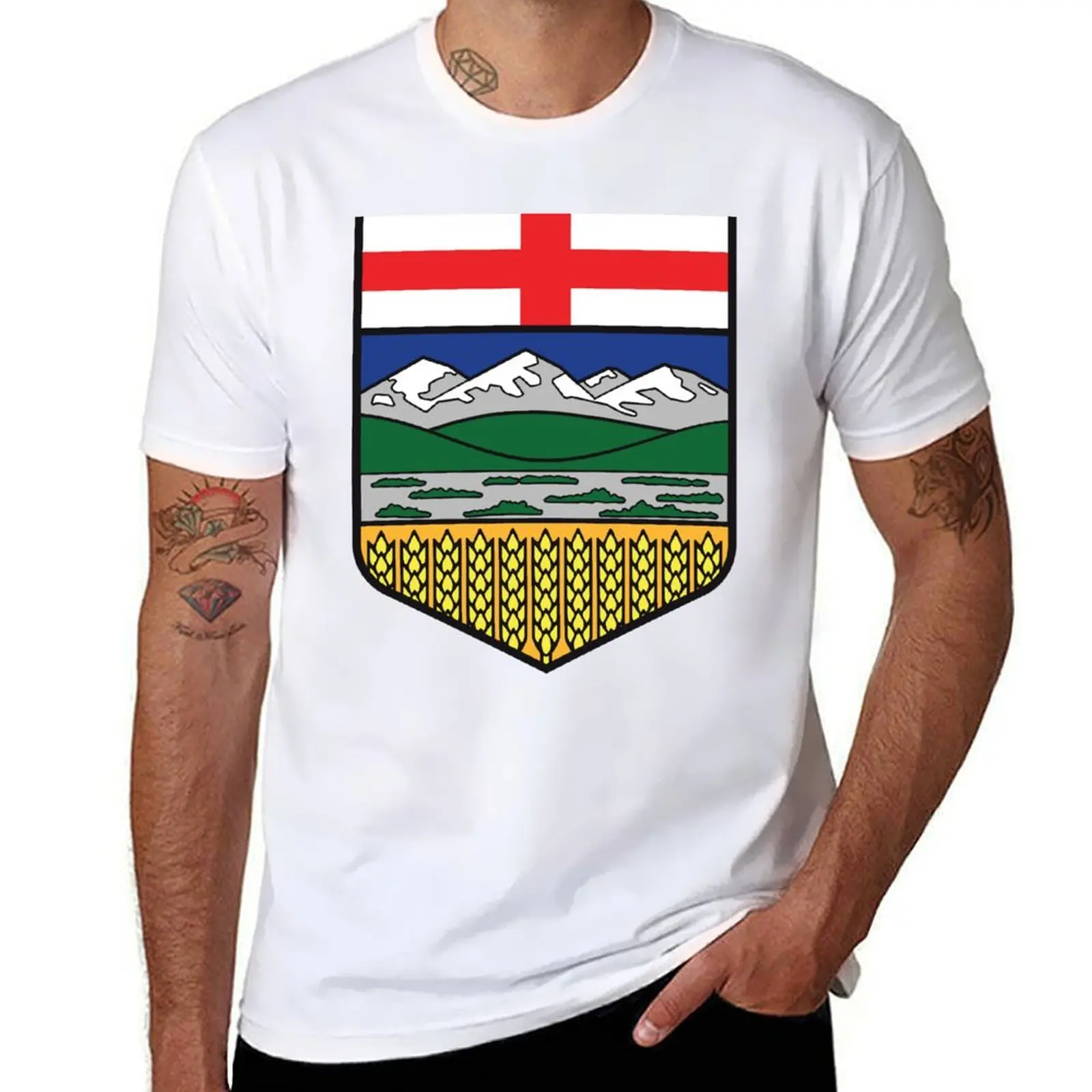 

Alberta provincial flag with blue background Canada HD High Quality Online Store T-Shirt