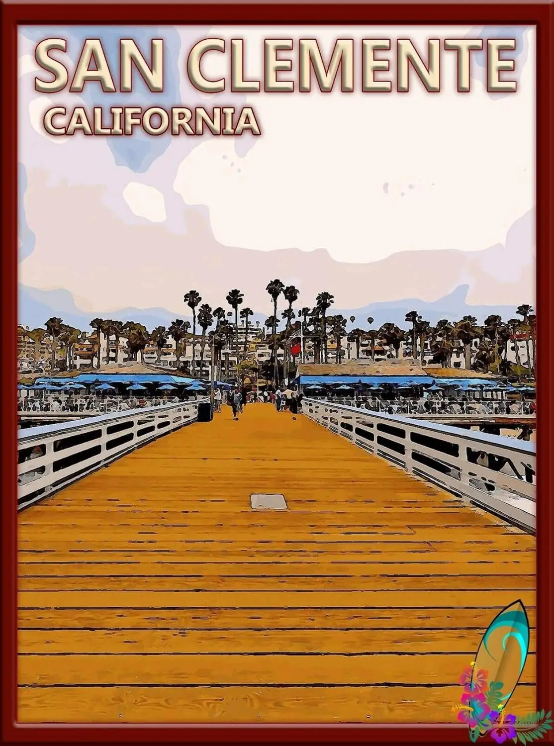 Letrero Metálico Decorativo de Pared TYmall, San Clemente Beach Pier, California, Estados Unidos, Publicidad de Viajes, Póster Metálico, Letrero Vintage