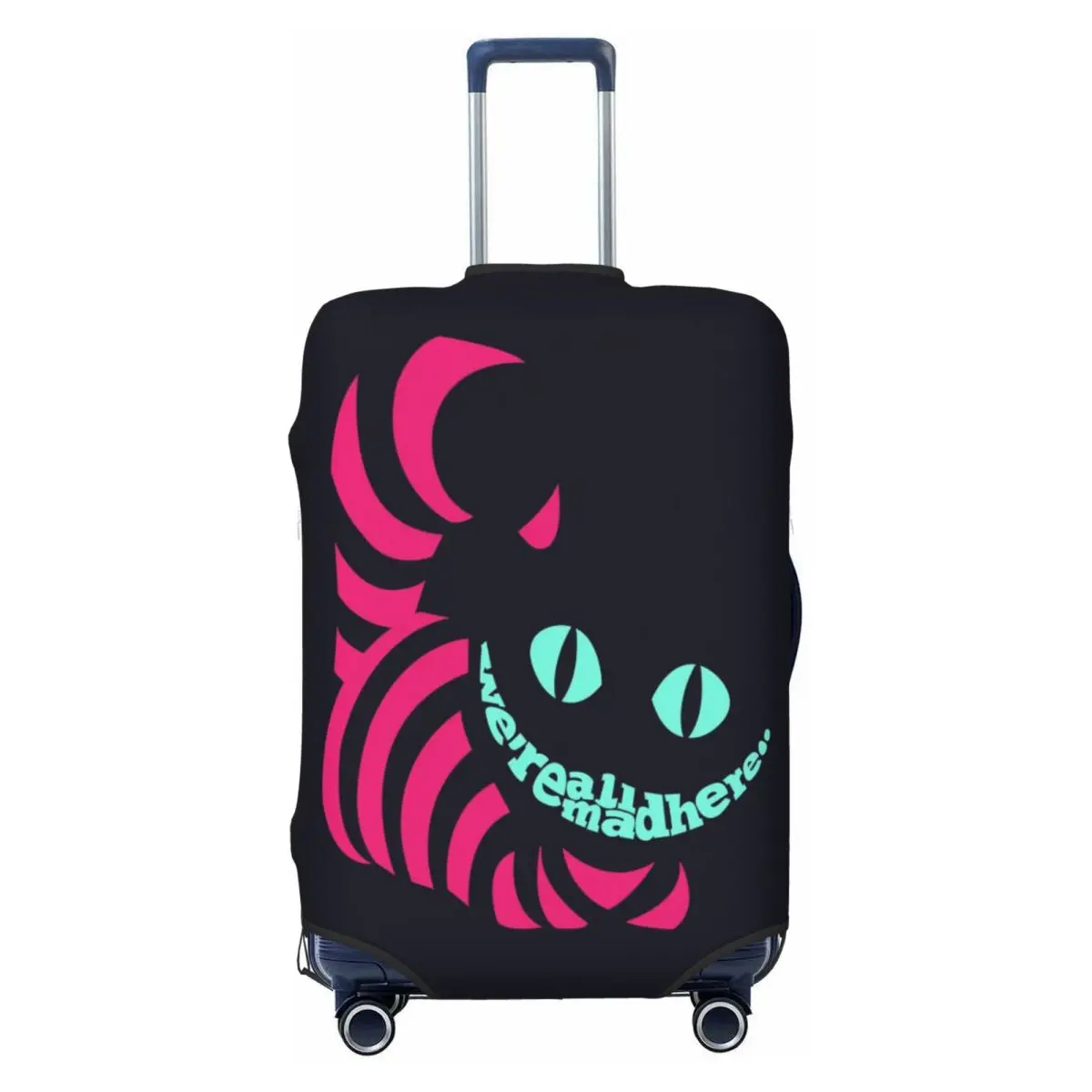 

Custom Cheshire Cat Smile Travel Luggage Cover Elastic Suitcase Cover Protector Fit 18-32 Inch
