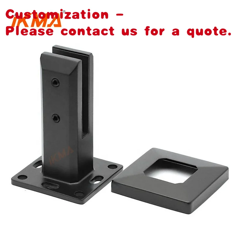 

custom.IKMA Outdoor Pool Fence Stair Balcony Glass 2205 Stainless Steel 316 square Core Drilled Adjustable Glass Railing Spigots