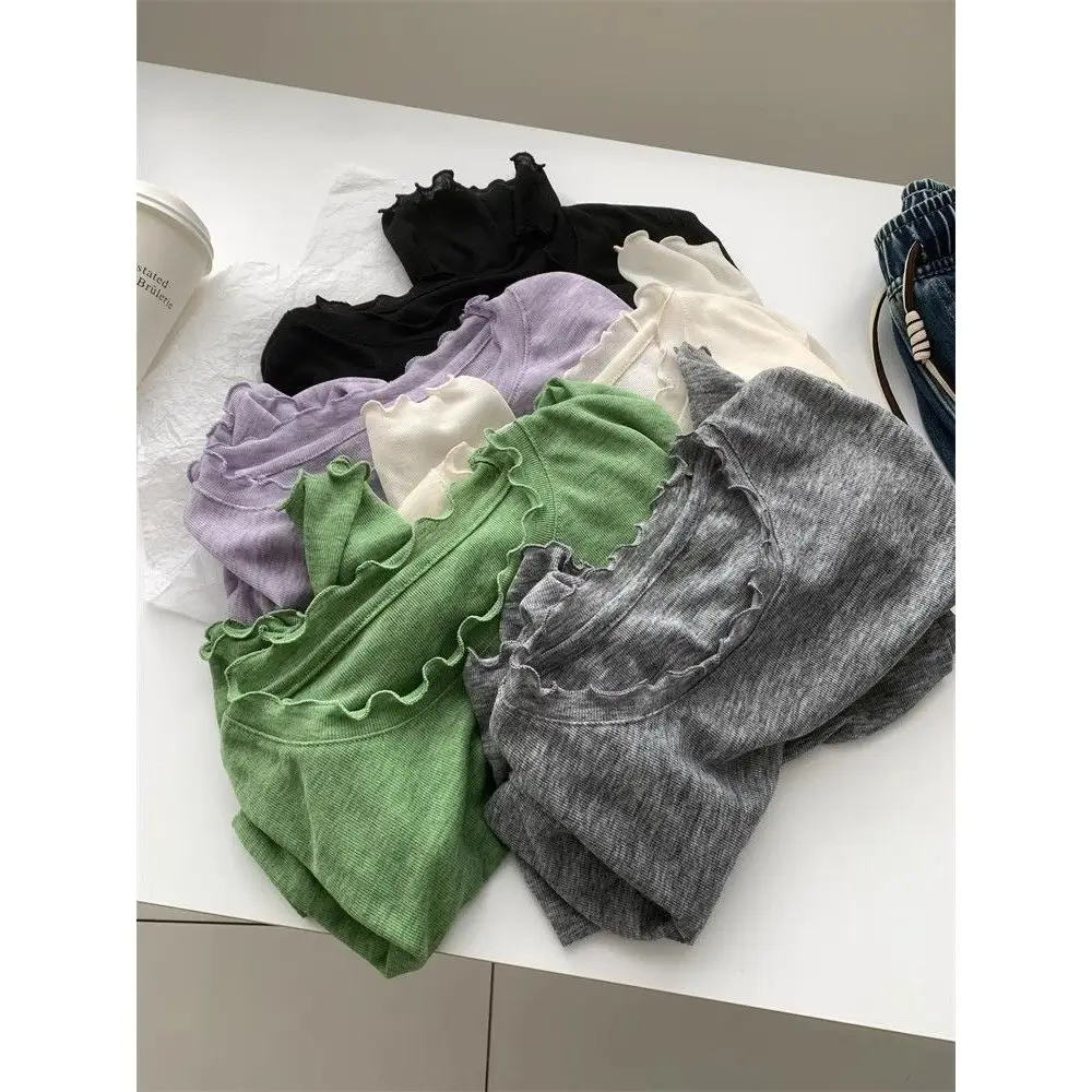   تي شيرت Wood Ain Long Sve للحماية من الشمس للسيدات من Lyocell Silk Slim Fit ort Sle مكيف هواء صيفي...