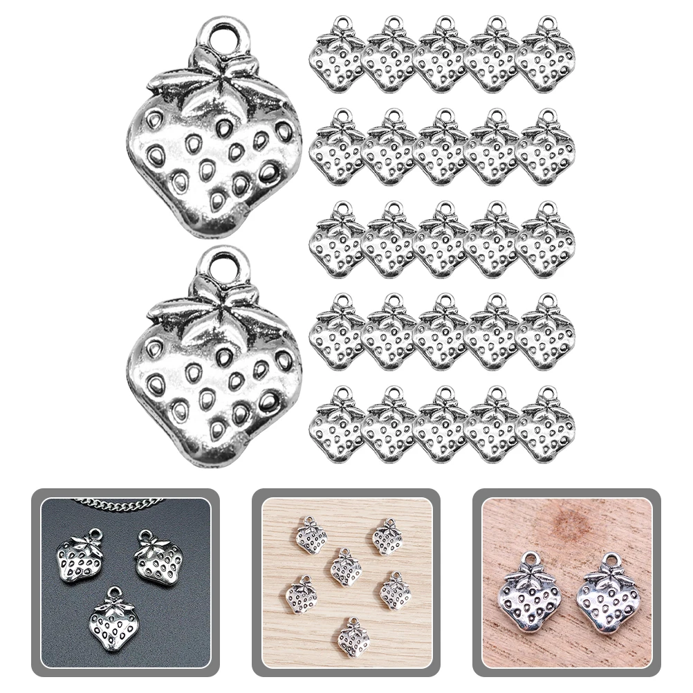 

50 шт., подвеска в виде клубники из сплава, сделай сам, подвески, креативные украшения для изготовления ювелирных изделий, браслетов, ожерелий, сережек