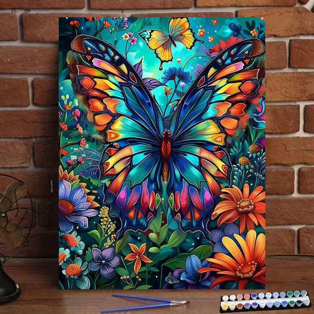 

Картина по номерам, красочные бабочки, искусство, культура, цифровая живопись ручной работы, подарок для взрослых и детей, Настенный декор, цифровое искусство